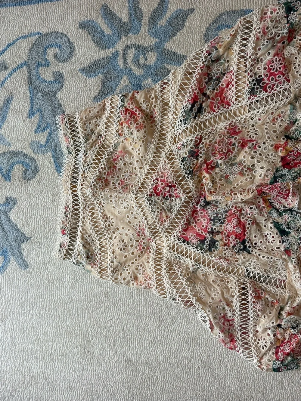 Zimmermann Cream Floral Eyelet Circle Skirt - Picture 4 of 6